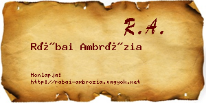 Rábai Ambrózia névjegykártya